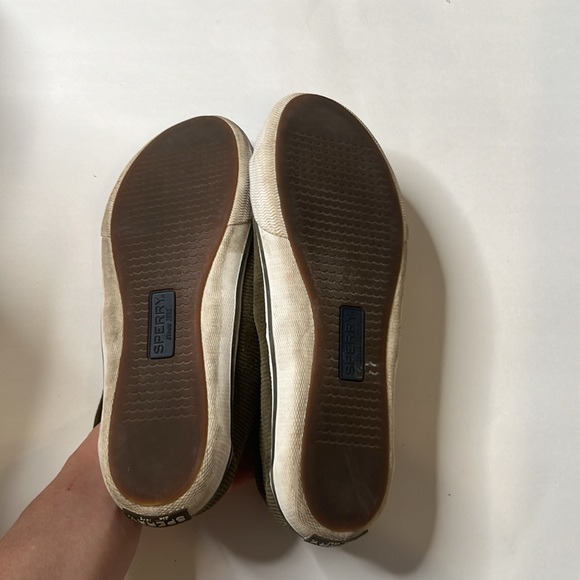 Sperry Forest Green Olive Corduroy Tennis Shoes Sneakers STS84189 Size 8 - Picture 7 of 11